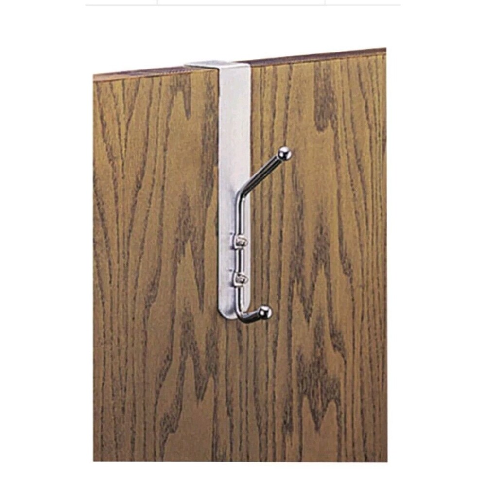 THIS IS A Safco Over-The-Door Coat Hook (2 hook style) Chrome Plated Steel Satin